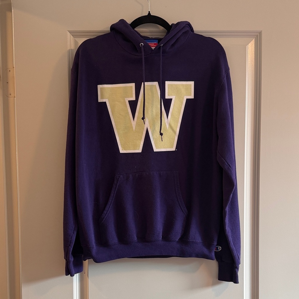 Champion Purple Hoodie with Yellow W Logo